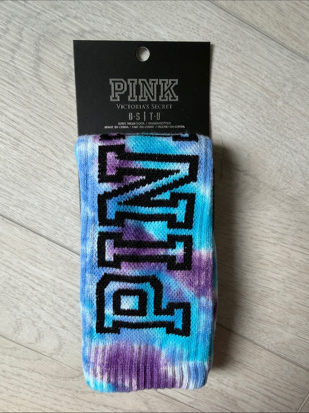PINK Victoria’s Secret Tie-Dye Knee Socks - Blue, Purple, White